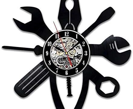 Laser Cut Repair Tools Wrench Pliers Vinyl Record Wall Clock DXF File