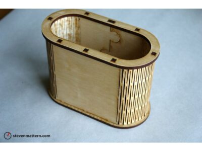 Laser Cut Living Hinge Container Pen Holder DXF File