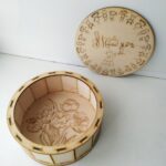 Laser Cut Engraved Round Wooden Gift Box DXF File