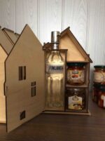 Laser Cut House Shaped Vodka Gift Box 4mm Plywood Free Vector