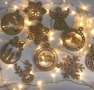 Laser Cut Christmas Hanging Pendants Drop Ornaments Free Vector