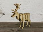 Laser Cut Wooden 3D Northern Reindeer Free Vector