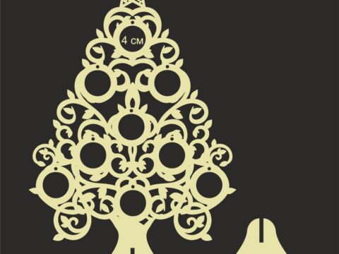 Wooden Christmas Tree Laser Cut CNC Template Free Vector