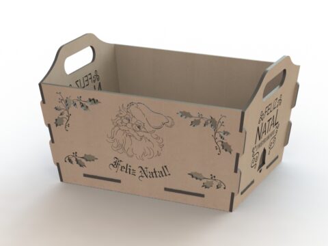 Wooden Basket Box With Handles Laser Cutting Template Free Vector