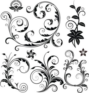 Decorative Floral Elements Free Vector