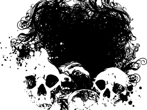 Abstract Skull Background Art Free Vector