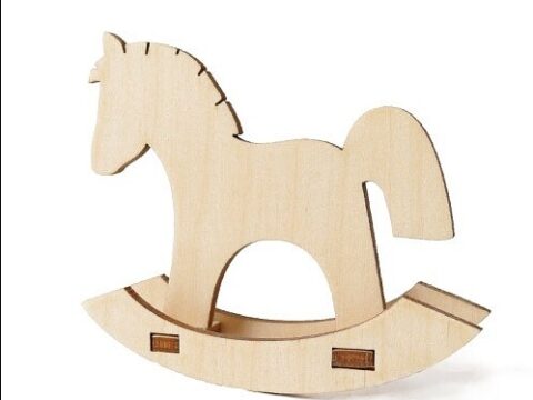 Laser Cut Wooden Rocking Horse Free Vector