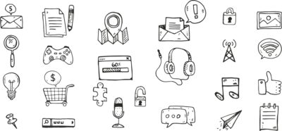 Doodle Icons Set Free Vector