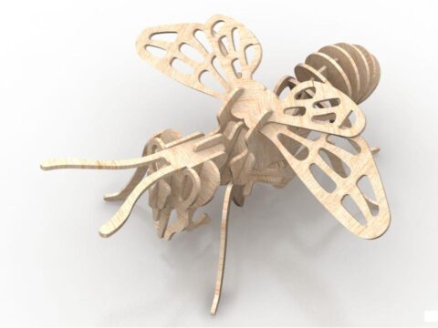Bee 1.5mm 3D Insect Puzzle DXF File