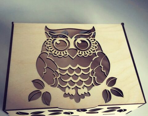 Laser Cut Owl Gift Box Free Vector