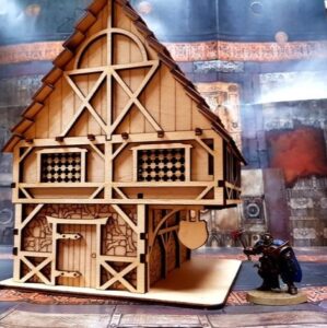 Laser Cut Medieval House 3D Puzzle Free Vector