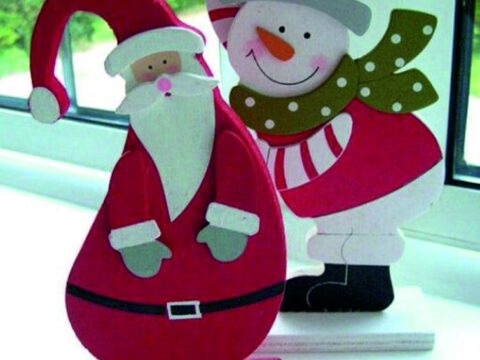 Laser Cut Freestanding Santa Gnome Christmas Decor Free Vector
