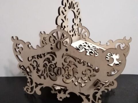 Laser Cut Decorative Butterfly Box Candy Basket Free Vector