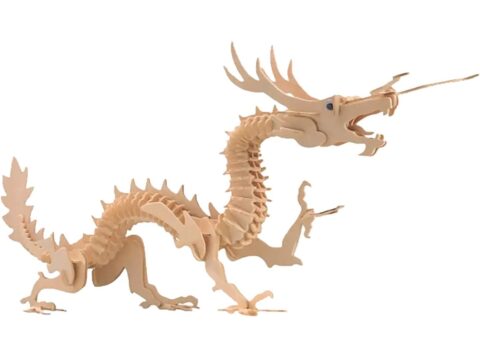 Laser Cut Dragon 3D Wooden Puzzle DWG File
