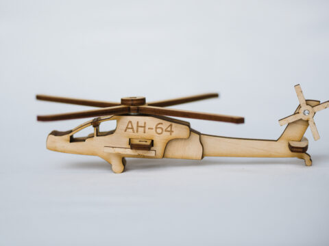Laser Cut Apache Helicopter DXF File