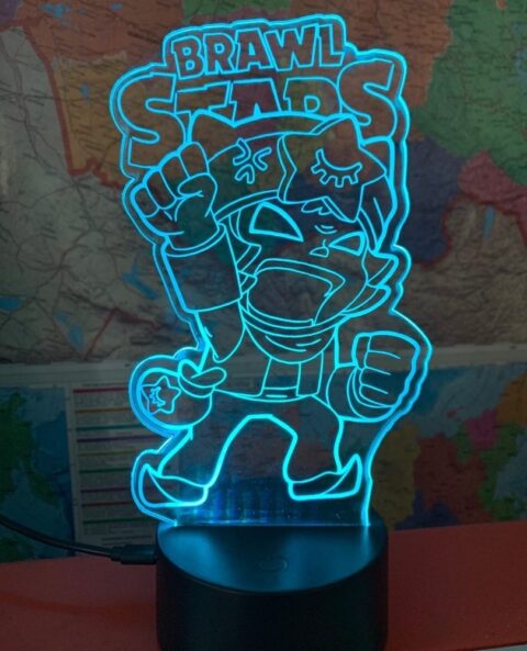 Laser Cut Brawl Stars Nightlight 3D Illusion Lamp Free Vector