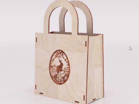 Laser Cut Personalized Gift Bag Wooden Bag 4mm Free Vector
