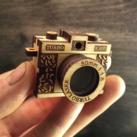 Laser Cut Camera Pendant 3mm Free Vector