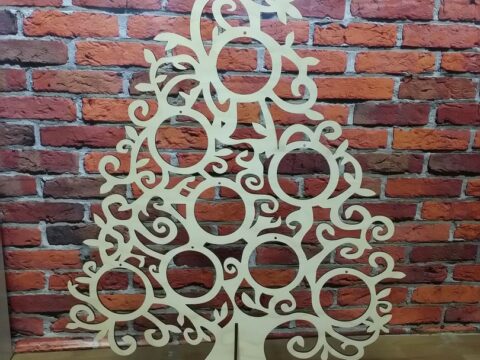 Laser Cut Wooden Table Top Christmas Tree Free Vector