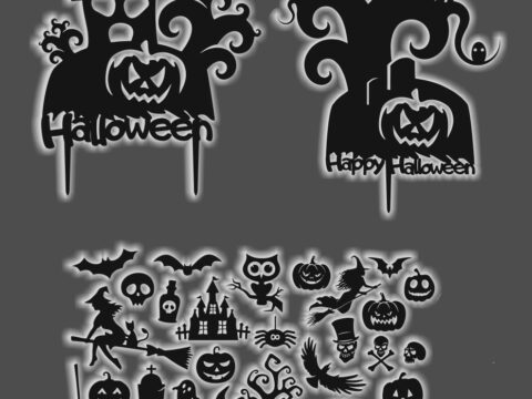 Laser Cut Halloween Party Collection Free Vector