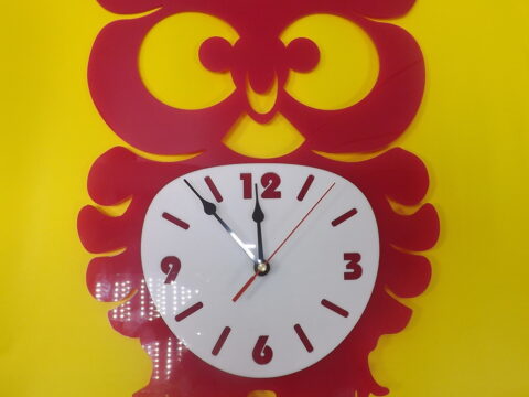 Laser Cut Owl Acrylic Wall Clock Free Vector