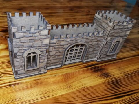 Laser Cut Medieval Fortress 3D Model Simple Engraving Free Vector