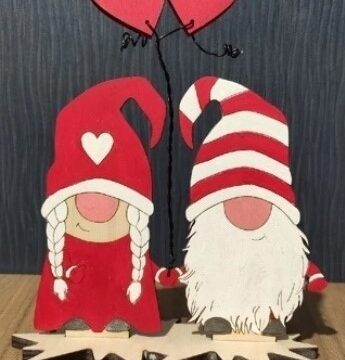 Laser Cut Cute Valentines Day Gnomes Couple Free Vector