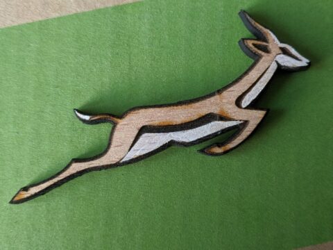 Laser Cut Springbok Pin Badge DXF File