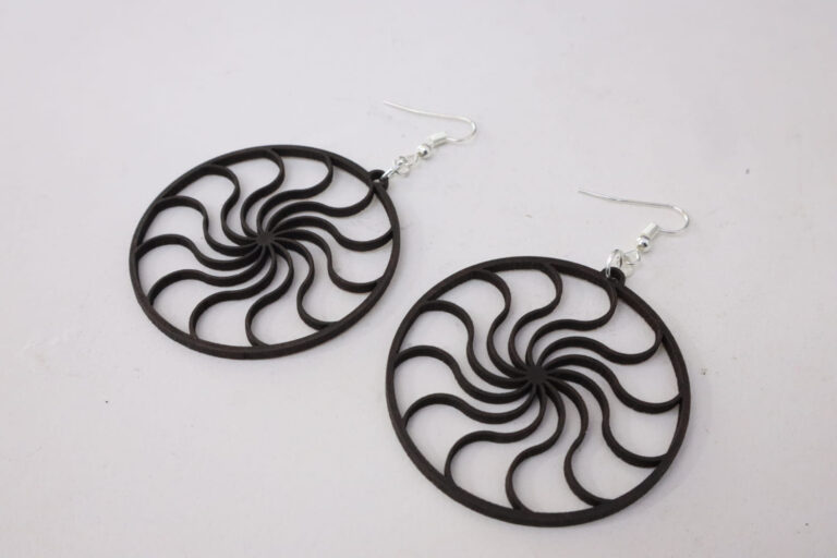 Laser Cut Large Circular Earrings Free Vector - Arabic Cnc