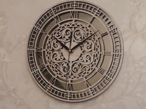 Laser Cut Carved Clock Free Vector
