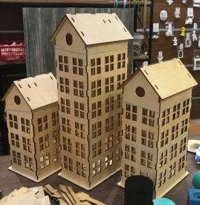 Laser Cut Classic Apartment Building Model Free Vector