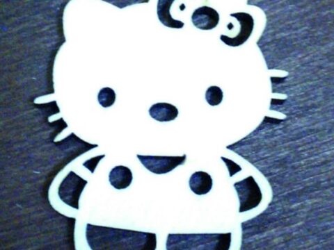 Laser Cut Hello Kitty Cat Cutout Free Vector