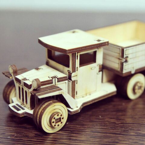 Laser Cut Wooden Truck Toy Vehicle Free Vector