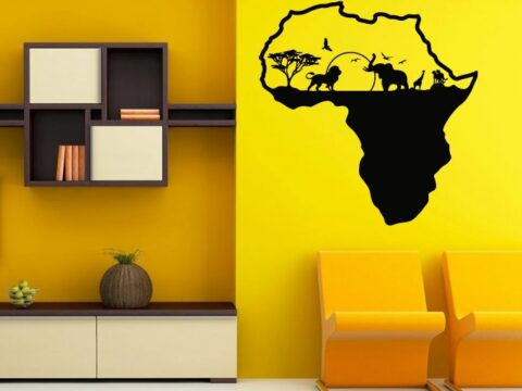 Laser Cut Africa Wall Decor DXF File