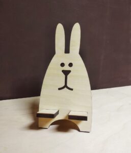 Laser Cut Creative Cute Rabbit Desktop Phone Stand Free Vector