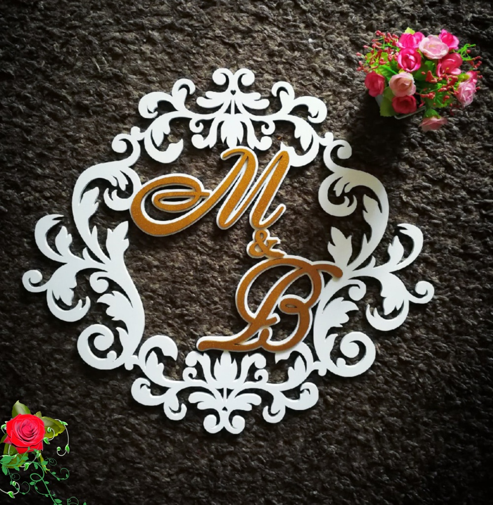 Laser Cut Decor Monogram Free Vector