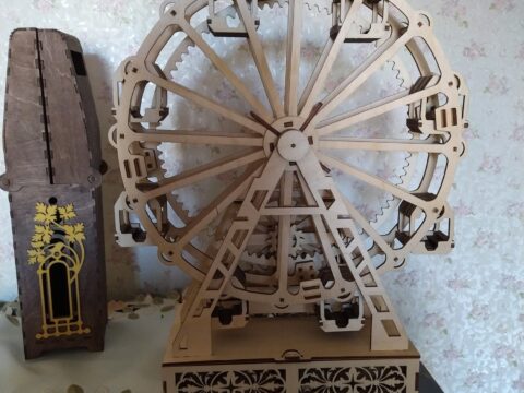 Laser Cut Wooden Ferris Wheel Free Vector