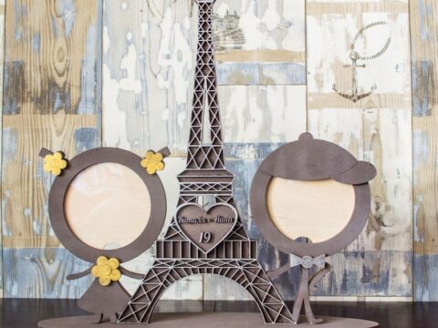 Laser Cut Eiffel Tower Picture Frame DXF File