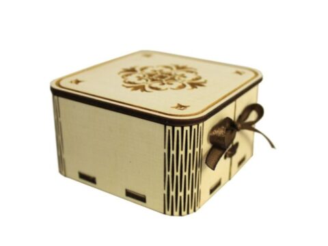 Laser Cut Personalised Small Wooden Gift Box Free Vector