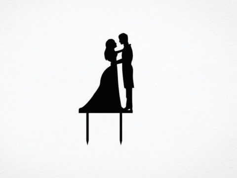 Laser Cut Bride And Groom Cake Topper Free Vector