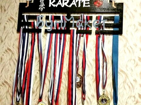 Laser Cut Karate Medal Display Free Vector