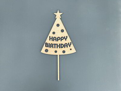 Laser Cut Christmas Tree Cake Topper Free Vector