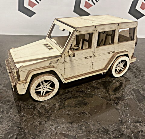 Laser Cut Mercedes G-Class 3D Wooden Model Free Vector