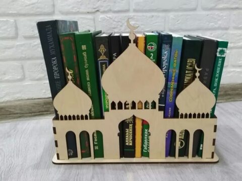 Laser Cut Muslim Islamic Book Stand Replica Of Mosque Free Vector