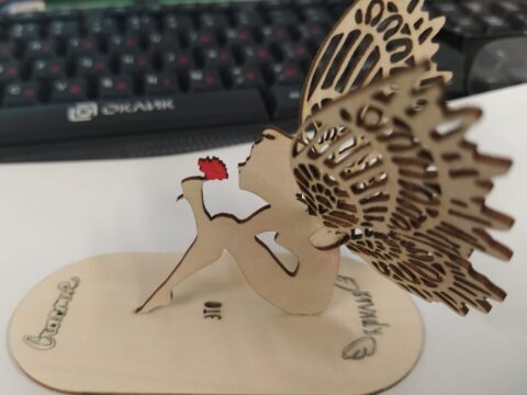 Laser Cut Wooden Angel Table Decor DXF File