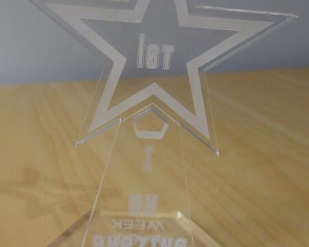 Laser Cut Star Acrylic Award Trophy DXF File