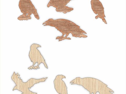 Laser Cut Birds Wooden Base For Bead Embroidery Free Vector