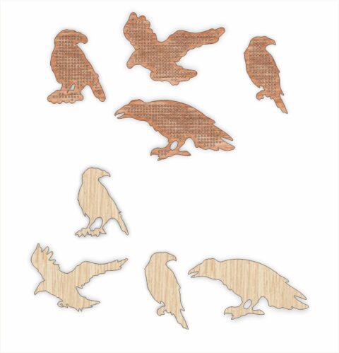 Laser Cut Birds Wooden Base For Bead Embroidery Free Vector