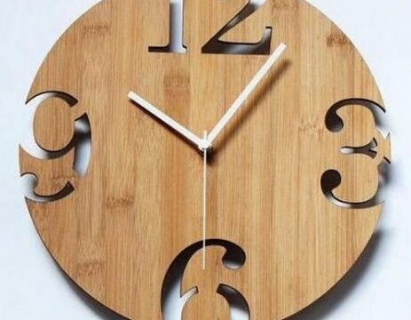 Laser Cut Wooden Wall Clock Free Vector