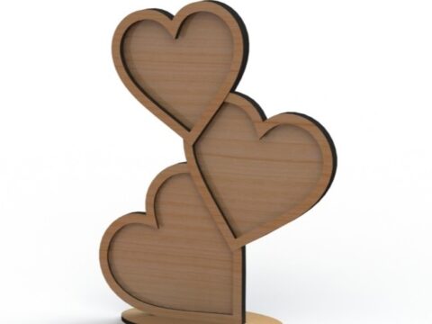 Laser Cut Wooden Heart Photo Frames Free Vector